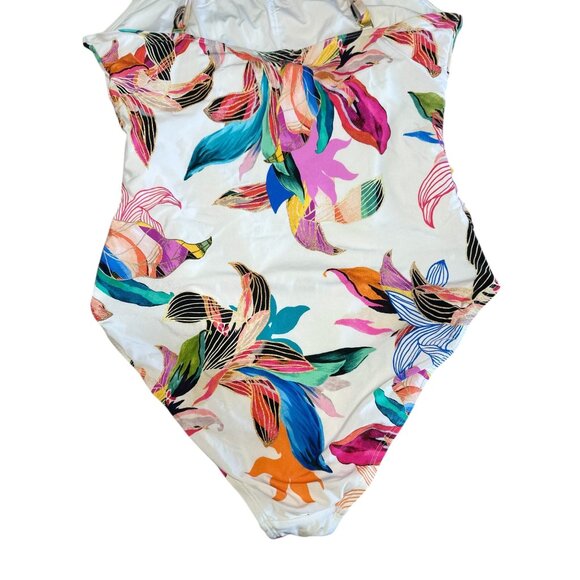SOLD LA BLANCA Floral One Piece Swimsuit Women 16 Paradise Tropical Cross Back - Picture 15 of 16